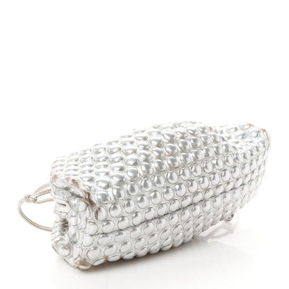 Bottega Veneta Metallic Fabric Bubble Wrap The Mini Pouch Silver 4 of 11