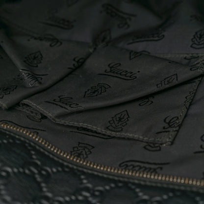 Gucci Guccissima Medium Zippered Shopping Tote Black 11 of 12