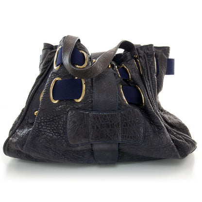 Jimmy Choo Drummed Leather XL Ramona Navy 3 of 7