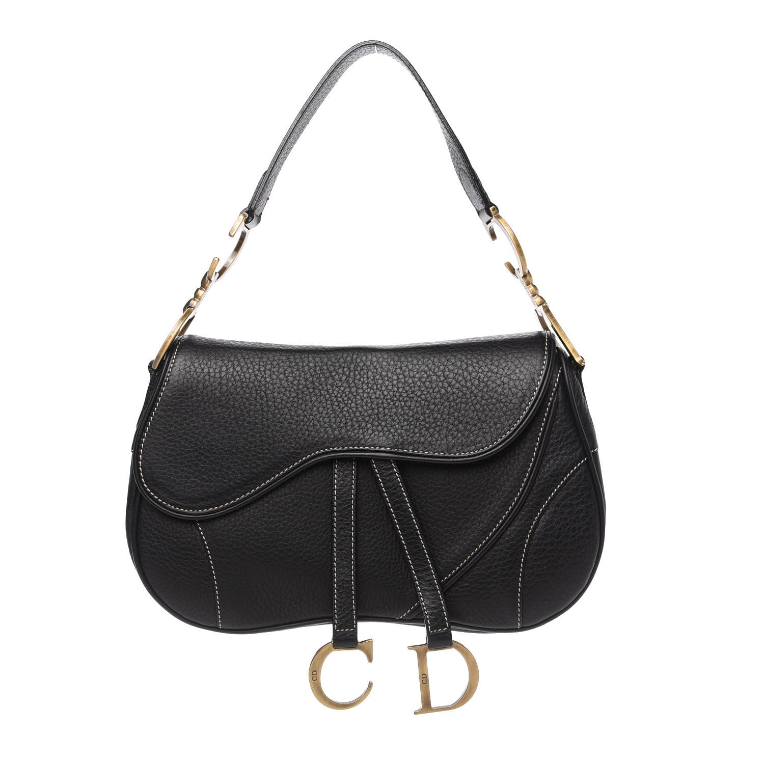 Christian Dior Calfskin Double Saddle Bag Black 1 of 10