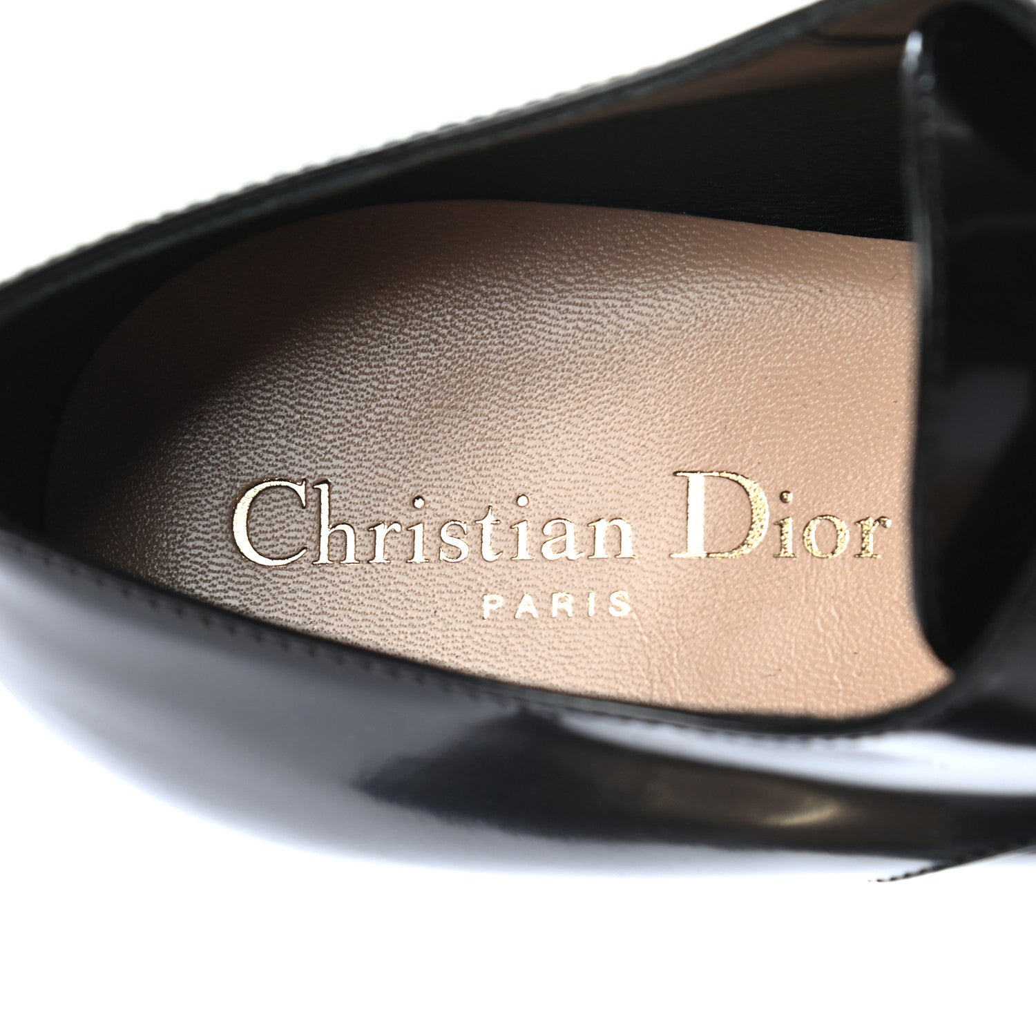 Christian Dior Patent Lace Up Oxford Loafers 38 Black 5 of 8