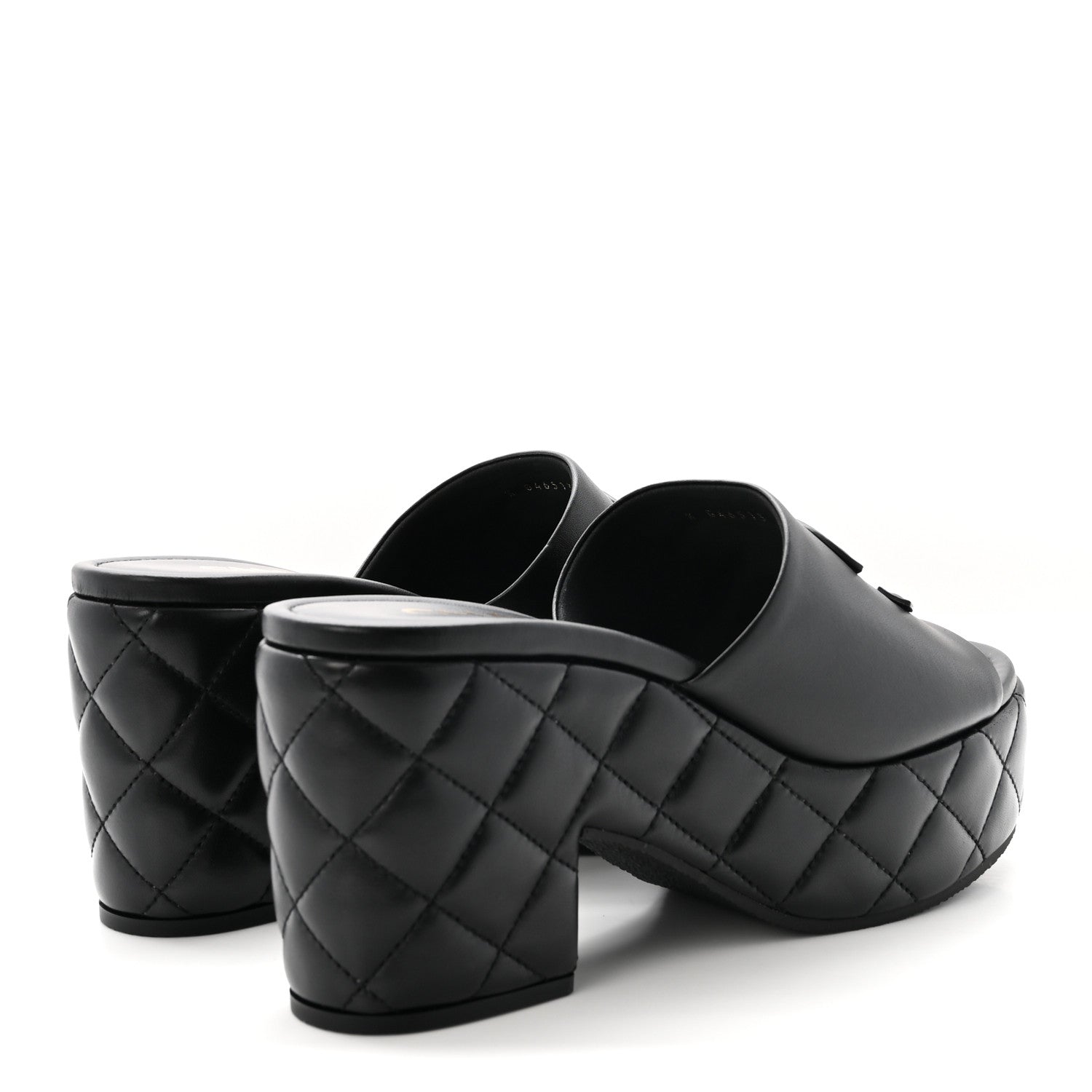 Chanel Lambskin Quilted CC Platform Mules 40 Black 5 of 10