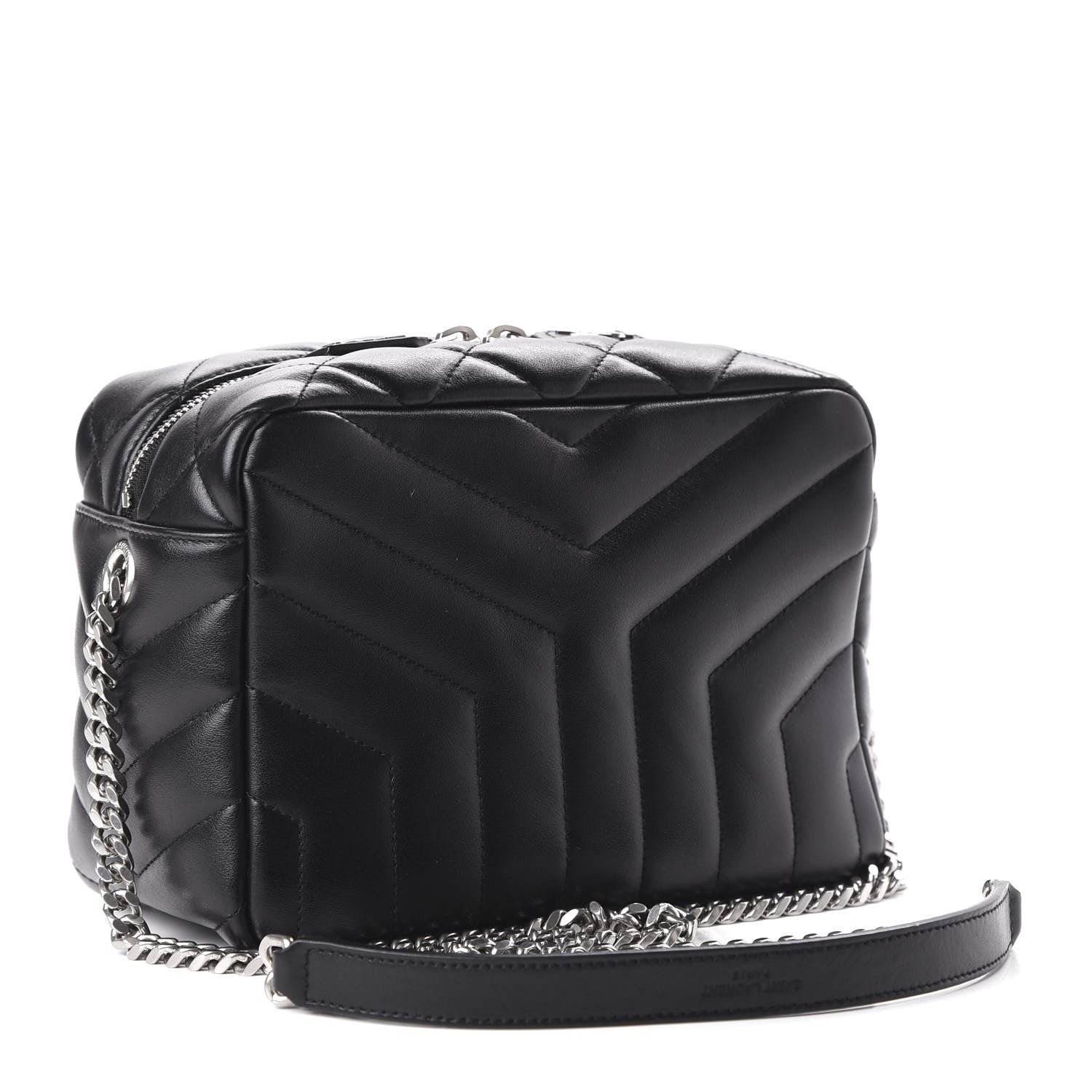 Saint Laurent Calfskin Y Quilted Monogram Small Loulou Bowling Bag Black 3 of 9