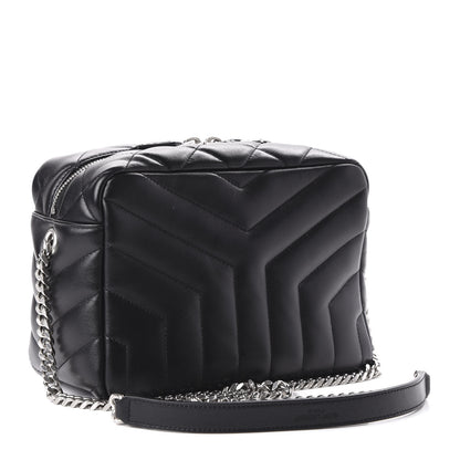 Saint Laurent Calfskin Y Quilted Monogram Small Loulou Bowling Bag Black 3 of 9