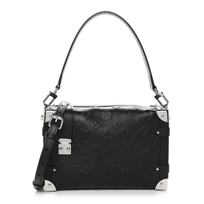 Louis Vuitton Calfskin Debossed Monogram Side Trunk Black 1 of 10