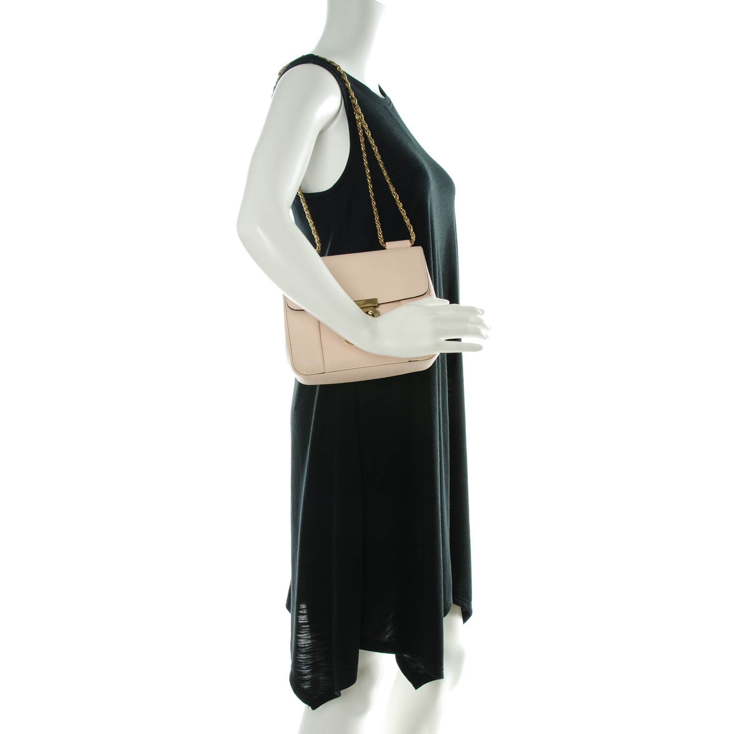 Chloe Goatskin Small Elsie Shoulder Bag Cement Pink 2 of 8