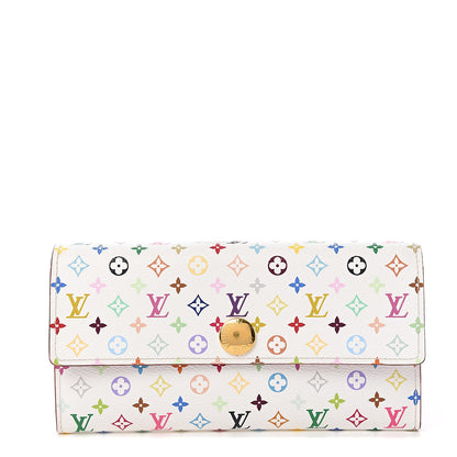 Louis Vuitton Monogram Multicolor Sarah Wallet White Litchi 1 of 7