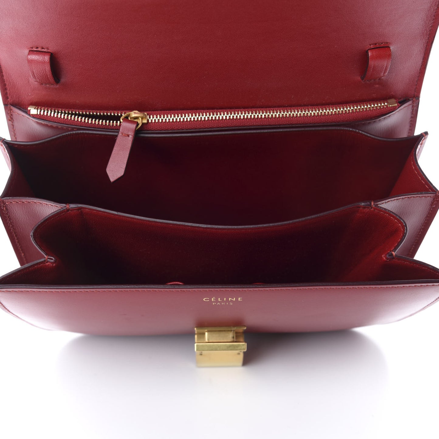 Box Calfskin Medium Classic Box Flap Bag Red