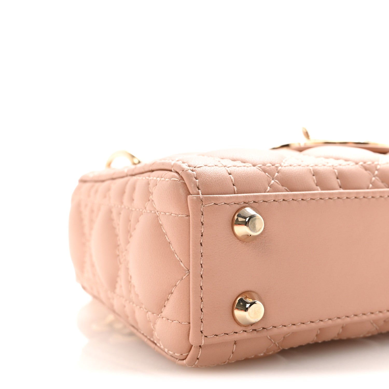 Christian Dior Lambskin Cannage Micro Lady Dior Rose Des Vents 8 of 10