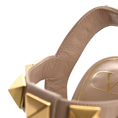 Valentino Garavani Calfskin Roman Stud 90mm Sandals 37 Rose Cannelle 14 of 15