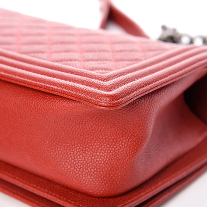 Chanel Caviar Quilted Medium Boy Flap Red 11 of 14