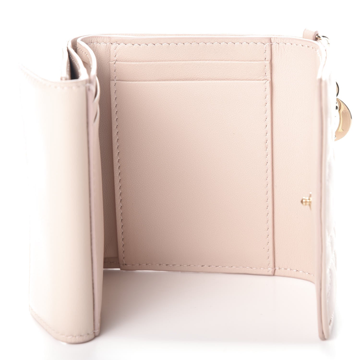 Christian Dior Lambskin Cannage Lady Dior Compact Wallet Light Pink 6 of 6