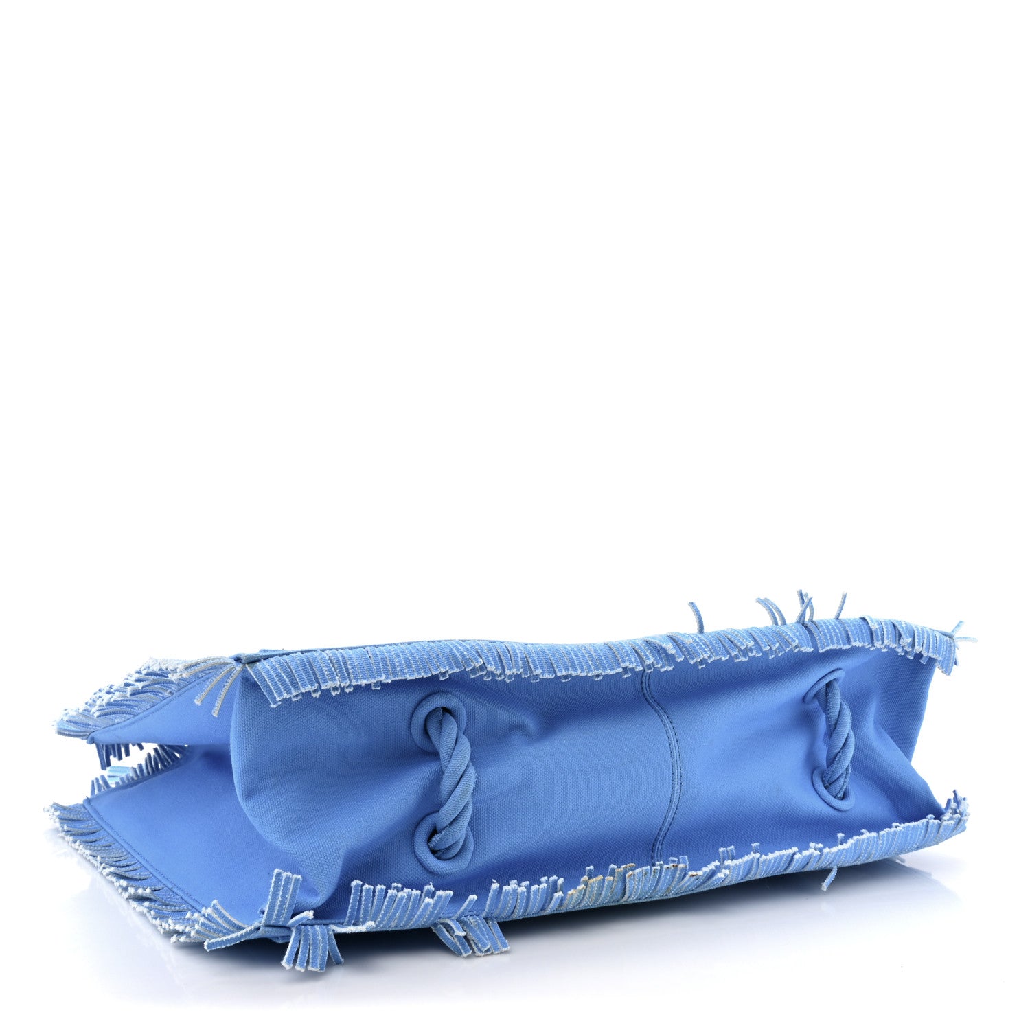 Valentino Garavani Ibiza Canvas Rope Fringe Miami Medium Tote Blue 5 of 16