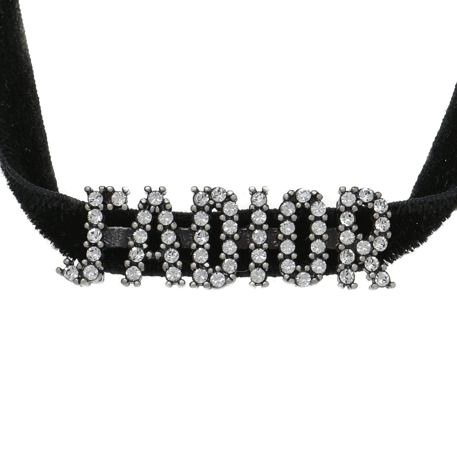 Christian Dior Velvet Crystal J’Adior Choker Necklace Black 8 of 12