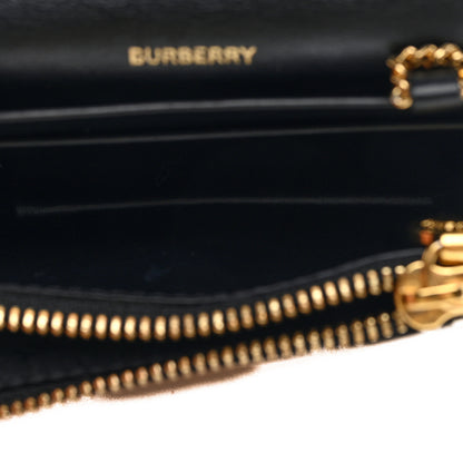 Burberry Grainy Calfskin Vintage Check Jade Card Case On Chain Black 5 of 10