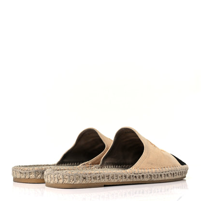 Chanel Denim CC Espadrille Mules 41 Beige Black 4 of 9