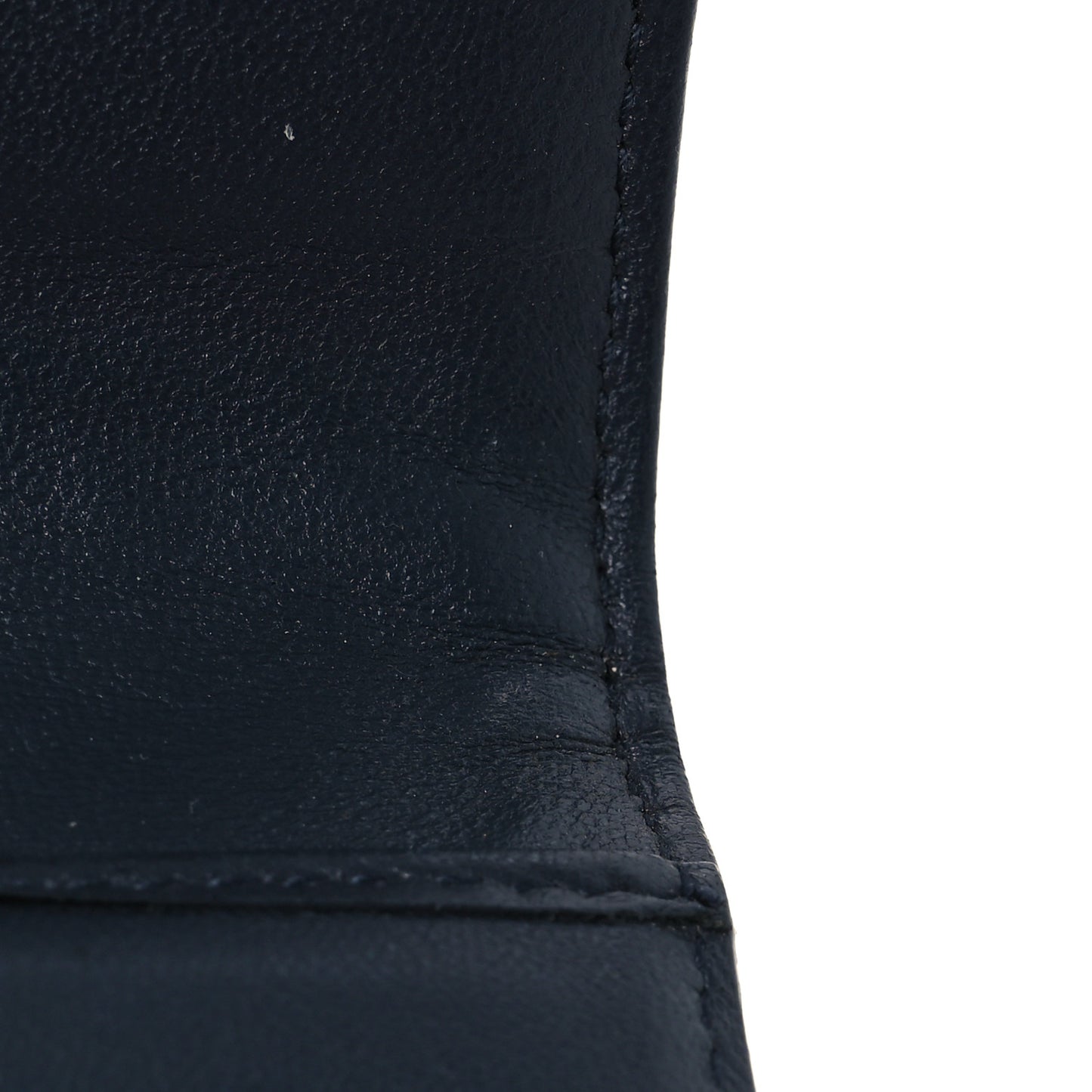 Metallic Patent Micro-Cannage Diorama Elancee Wallet Dark Blue