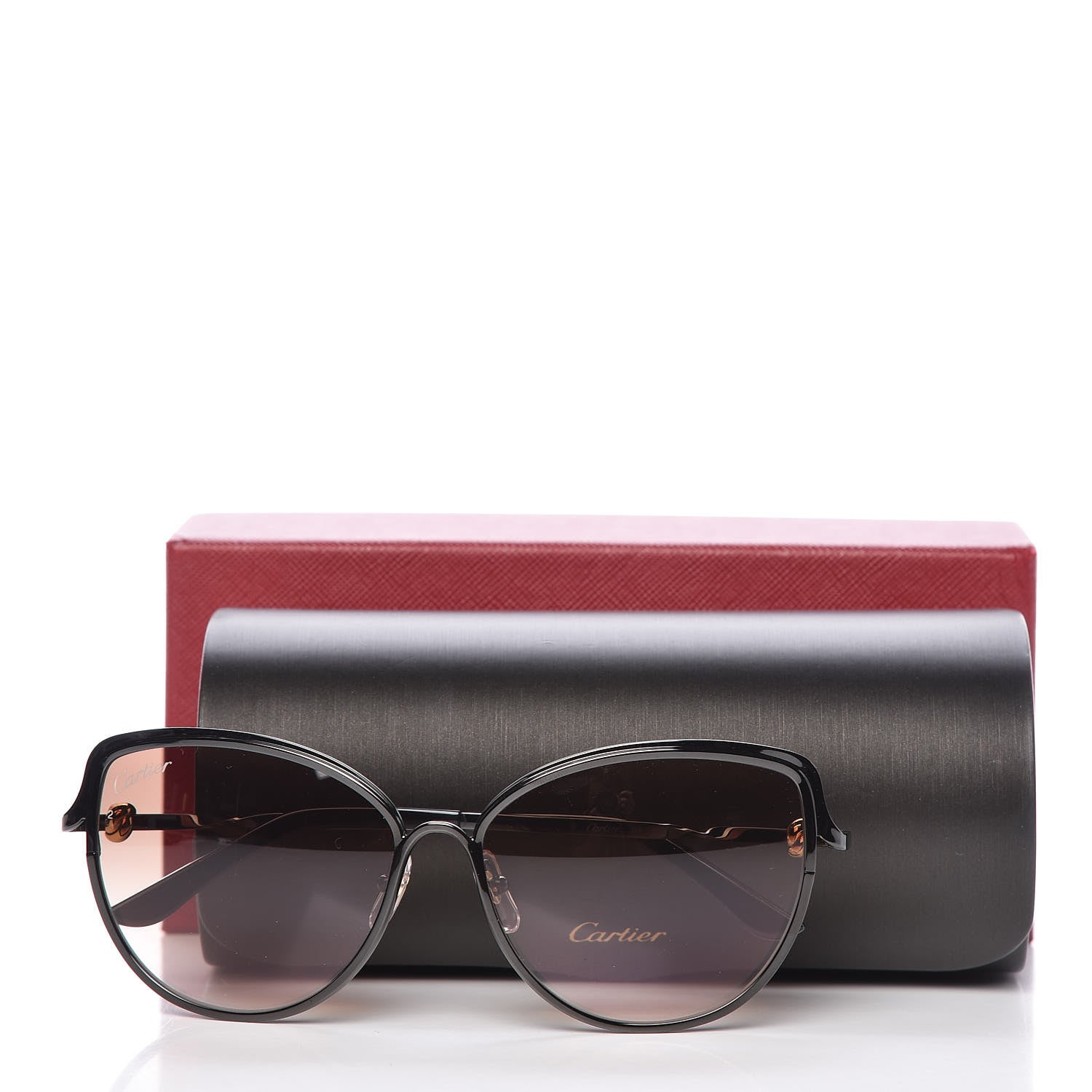 Cartier Metal Trinity Sunglasses CT0089S Black Brown 8 of 8