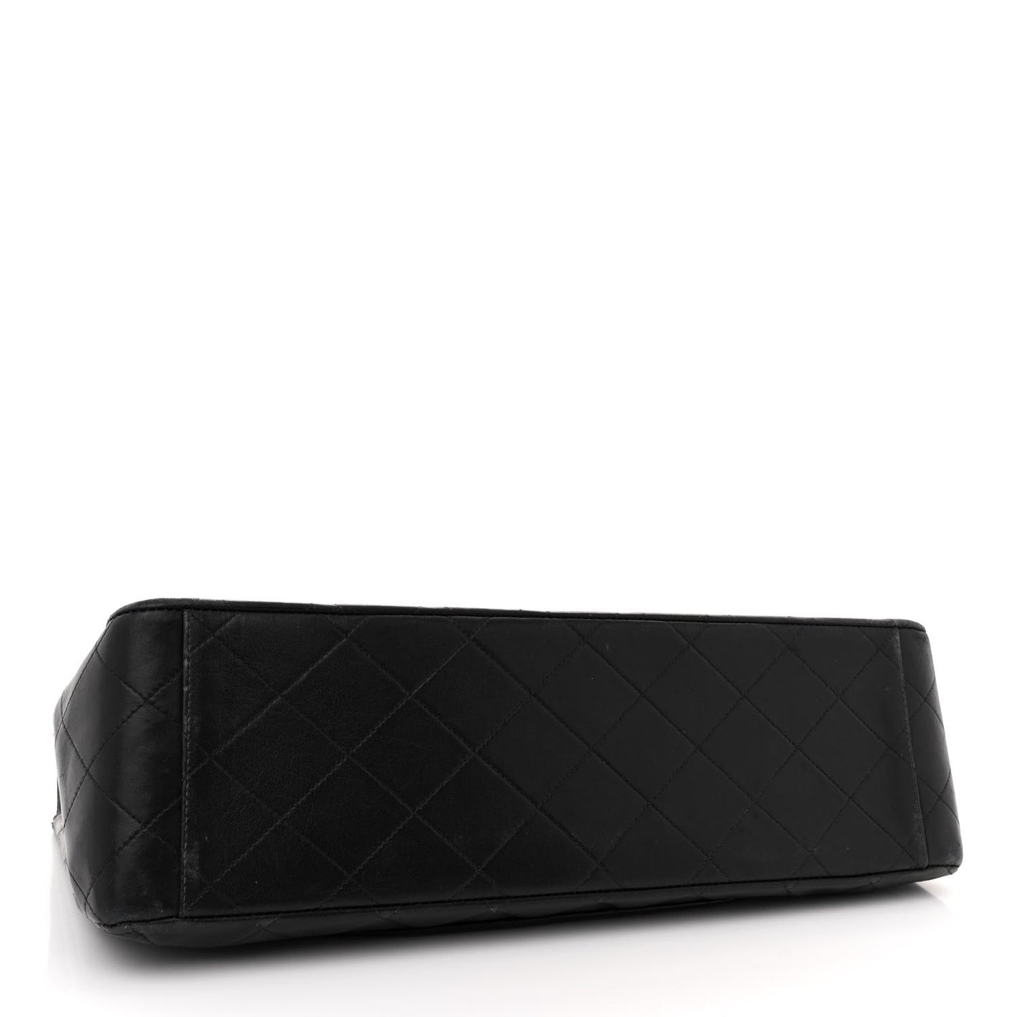Lambskin Quilted XL Jumbo Single Flap Black