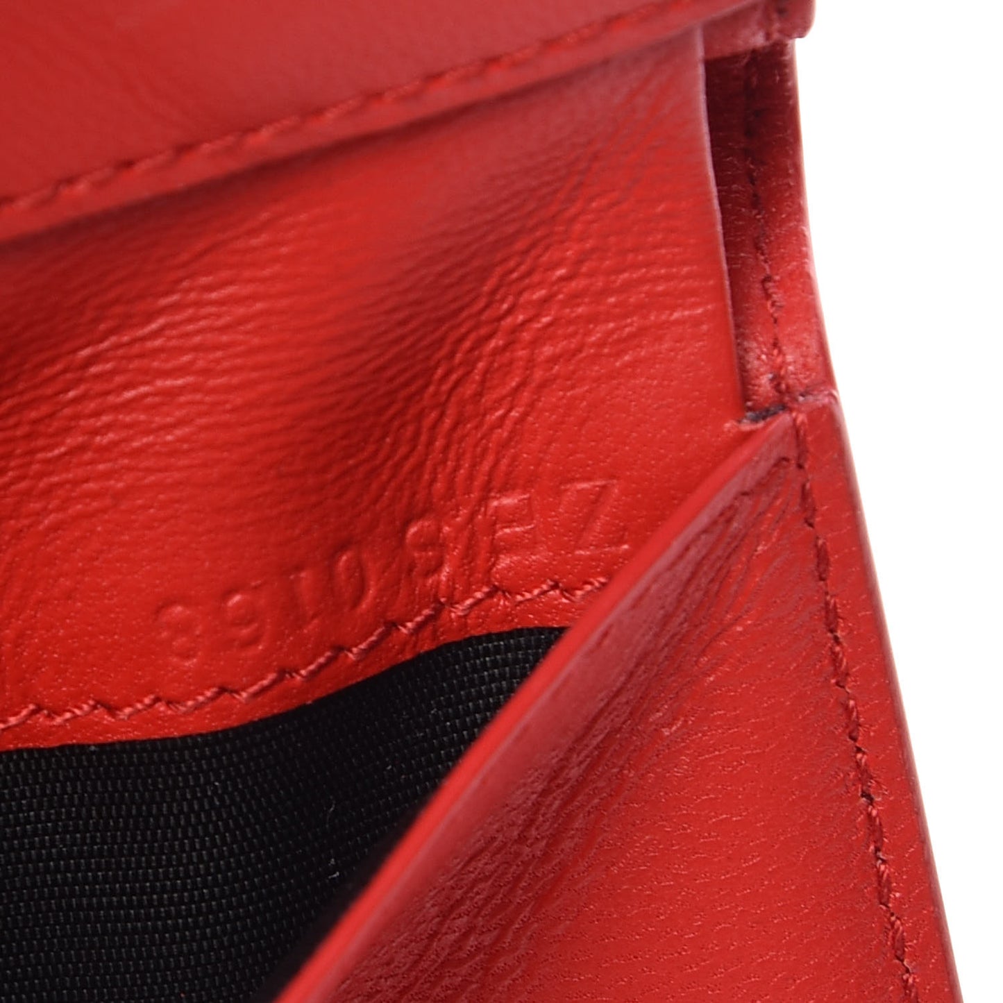 Lambskin Logo Emblem Bi-Fold Wallet Red