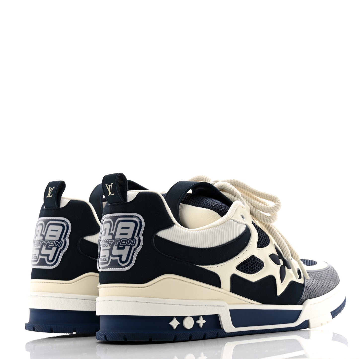 Mens LV Calfskin Mesh Skate Sneaker 11 Marine