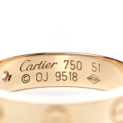 Cartier 18K Yellow Gold Diamond 4mm LOVE Wedding Band Ring 51 5.75 4 of 4