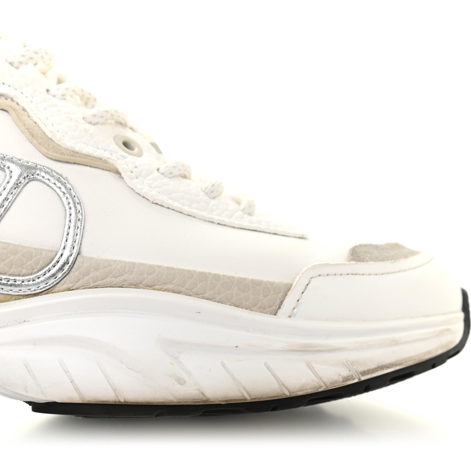 Valentino Garavani Calfskin Split Shegoes Sneakers 36.5 Ghiaccio White 13 of 14