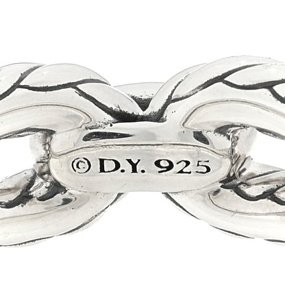 David Yurman Sterling Silver Diamond Cable Loop Band Ring 56 7.5 4 of 4