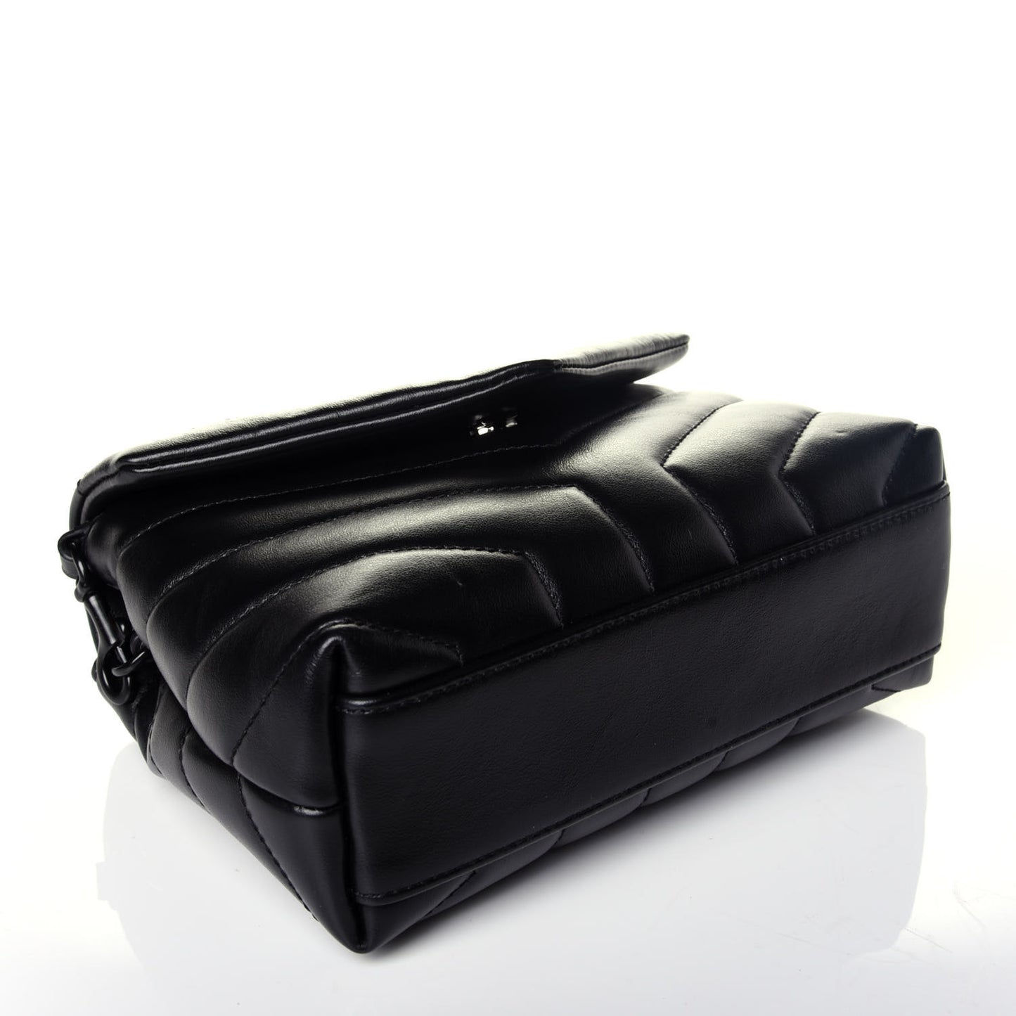 Calfskin Y Quilted Monogram Toy Loulou Crossbody Bag Black