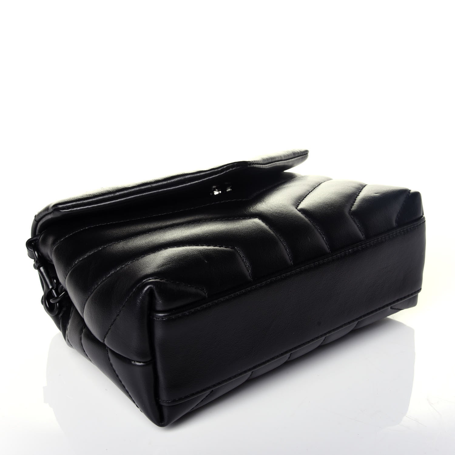 Saint Laurent Calfskin Y Quilted Monogram Toy Loulou Crossbody Bag Black 4 of 9