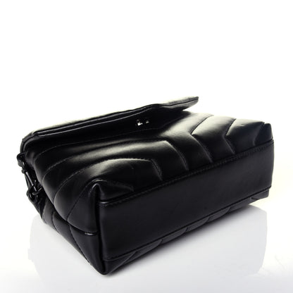 Saint Laurent Calfskin Y Quilted Monogram Toy Loulou Crossbody Bag Black 4 of 9