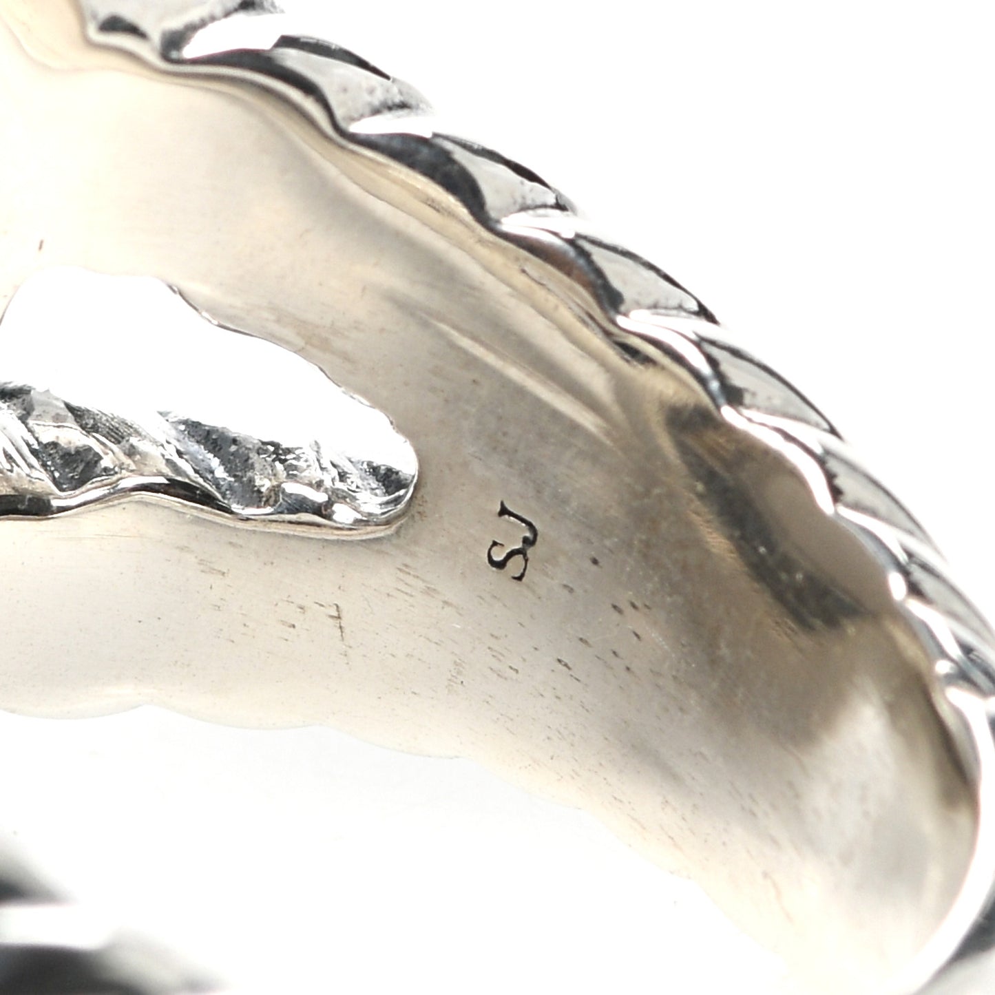 Sterling Silver White Agate 14mm Albion Ring 58 8.5