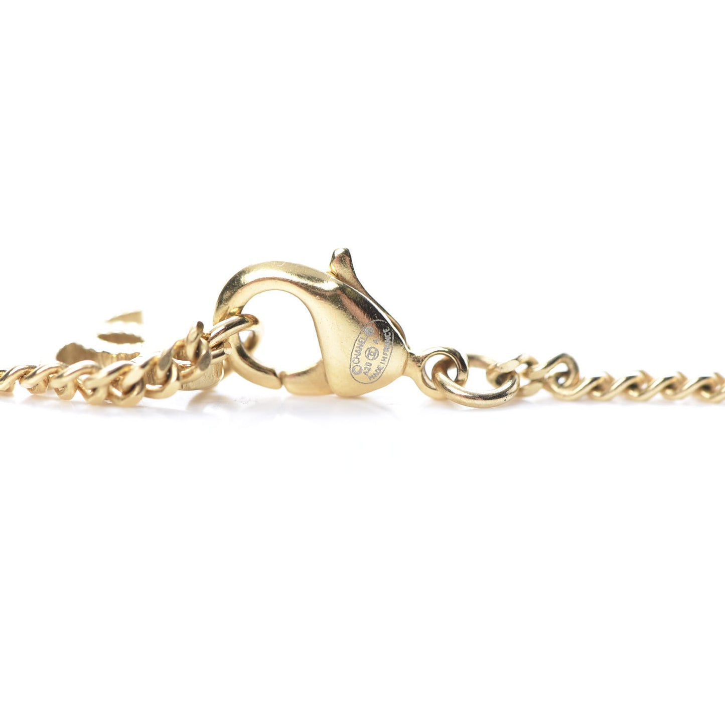 Crystal Pearl CC Camellia Necklace Gold
