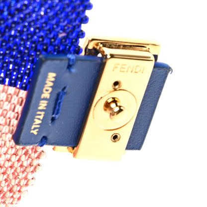 Fendi Glass Beaded Mini Pico Baguette Charm Blue Salmone 6 of 8