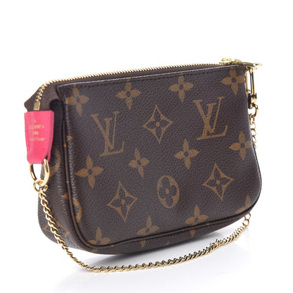 Louis Vuitton Monogram 2019 Christmas Animation Mini Courchevel Pochette Accessories Fuchsia 3 of 7