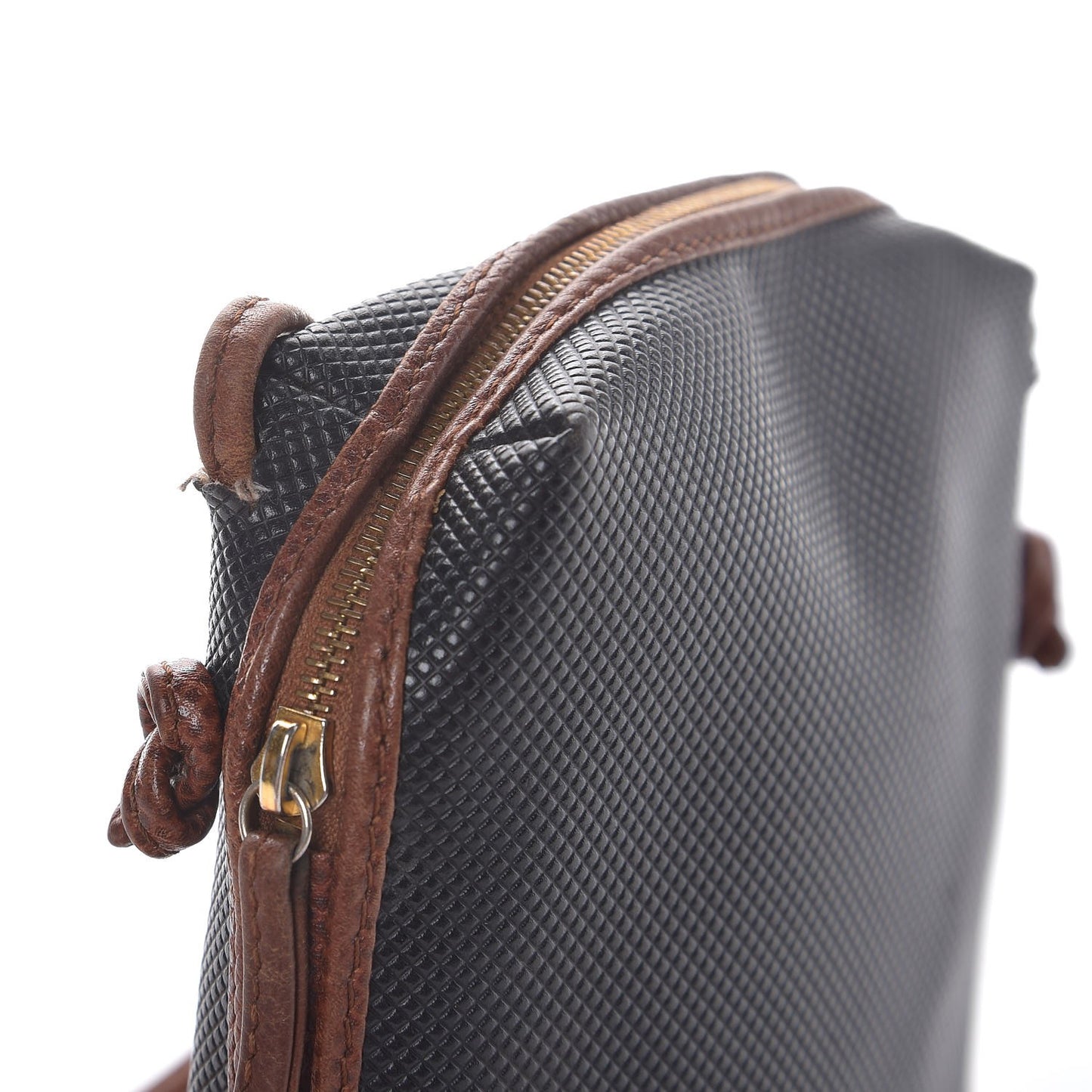Rubberized Canvas Crossbody Black Brown
