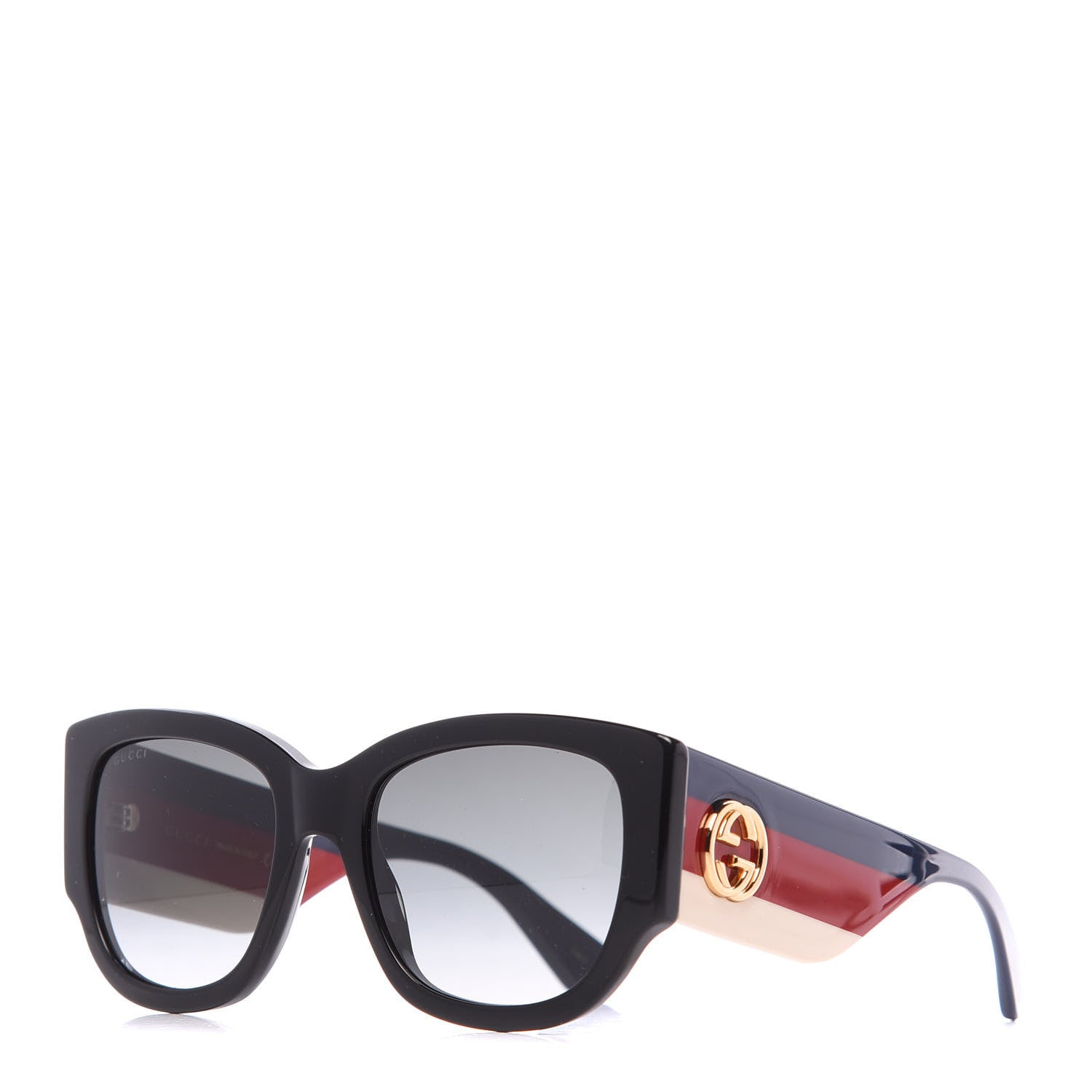 Gucci Acetate Web Oversized Frame Rectangle Sunglasses GG0276S Black Multicolor 1 of 9