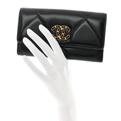 Chanel Lambskin Quilted Chanel 19 Flap Wallet Black 2 of 10