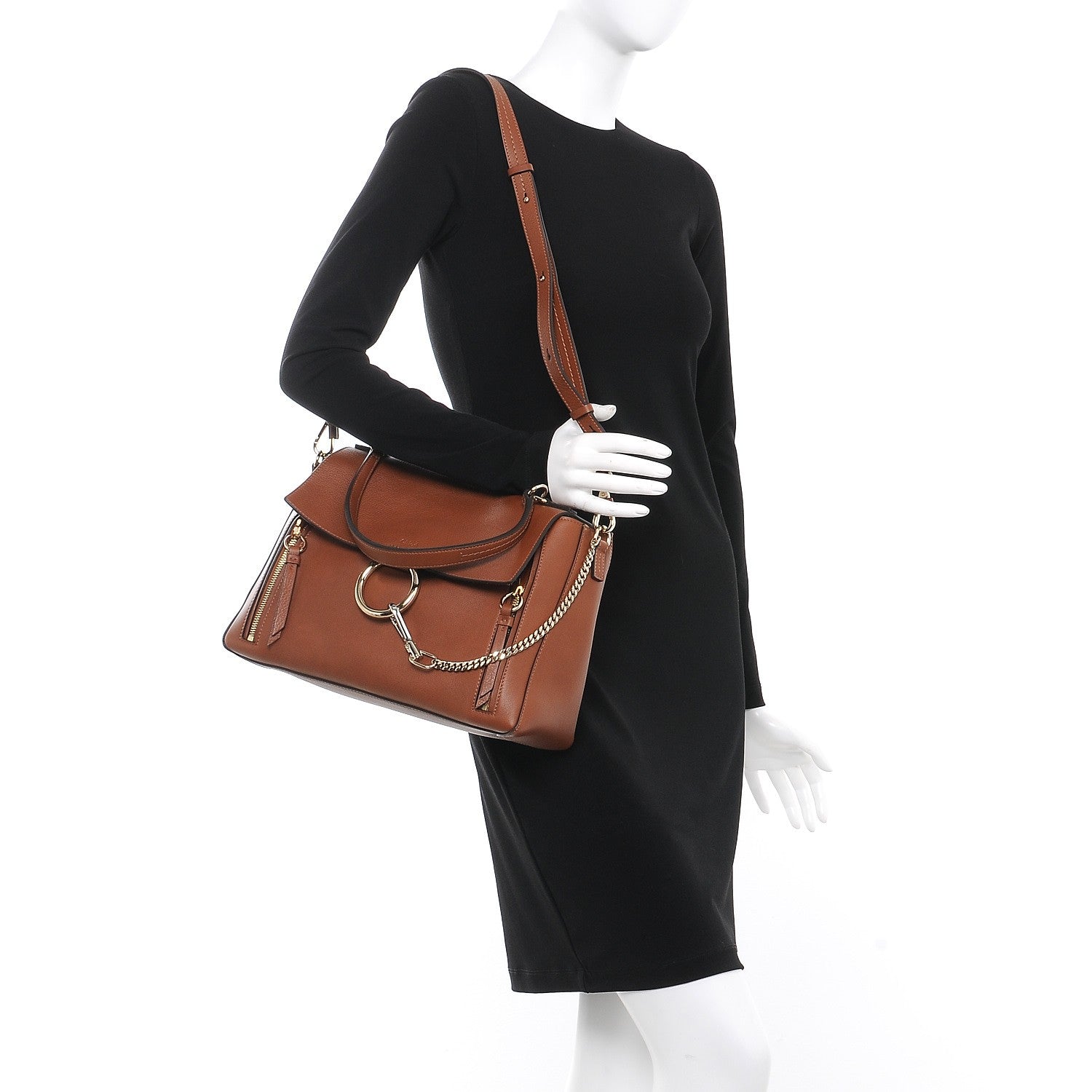 Chloe Calfskin Medium Faye Day Shoulder Bag Caramel 2 of 9