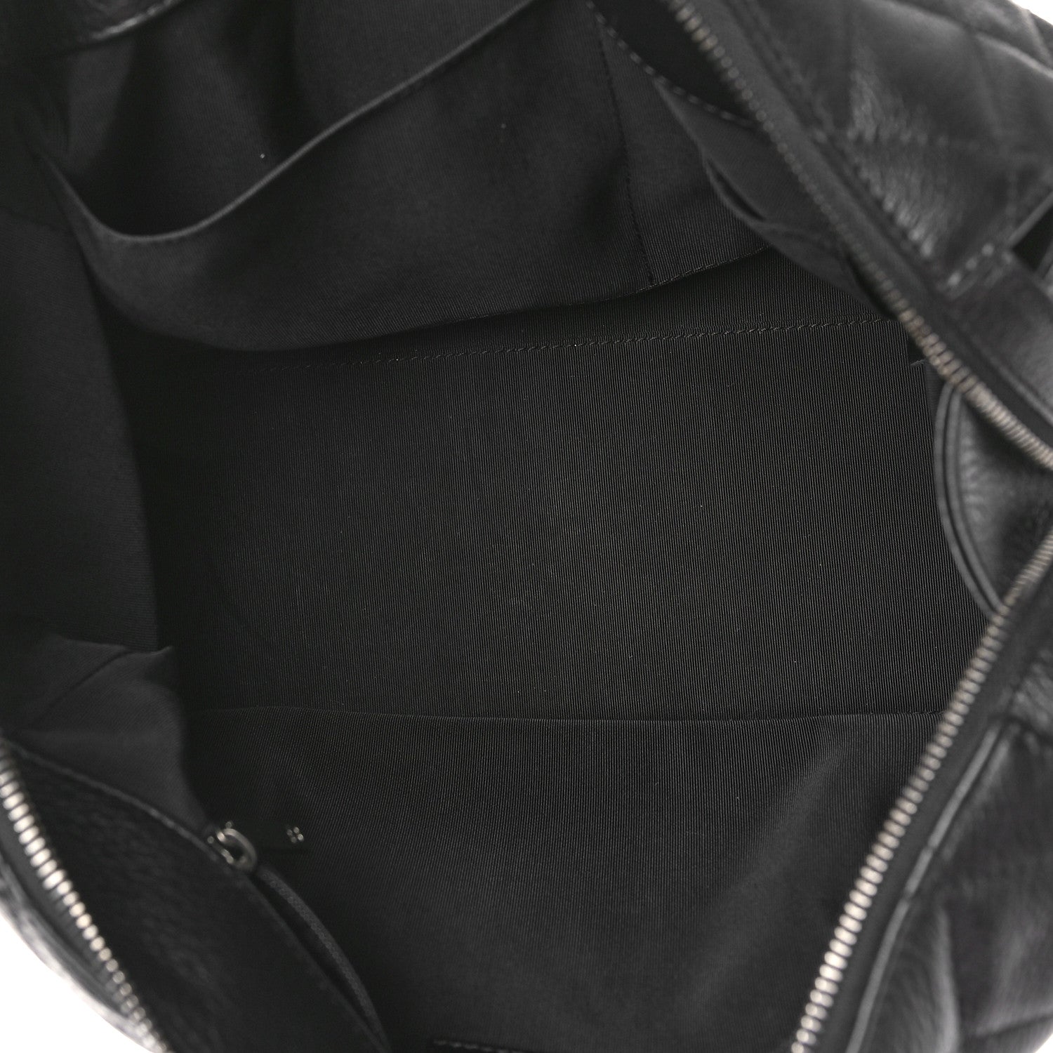 Chanel Grained Calfskin Quilted Large Casual Pocket Bowling Bag Black 5 of 9