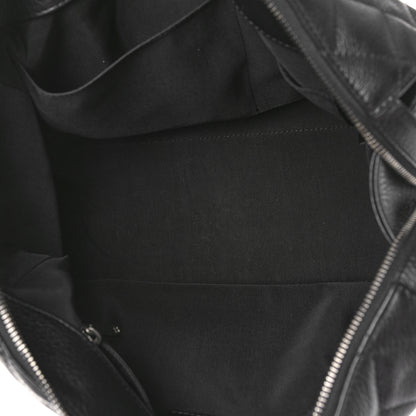 Chanel Grained Calfskin Quilted Large Casual Pocket Bowling Bag Black 5 of 9