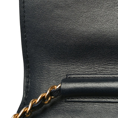 Chanel Caviar Quilted Boy Wallet On Chain WOC Navy 13 of 18