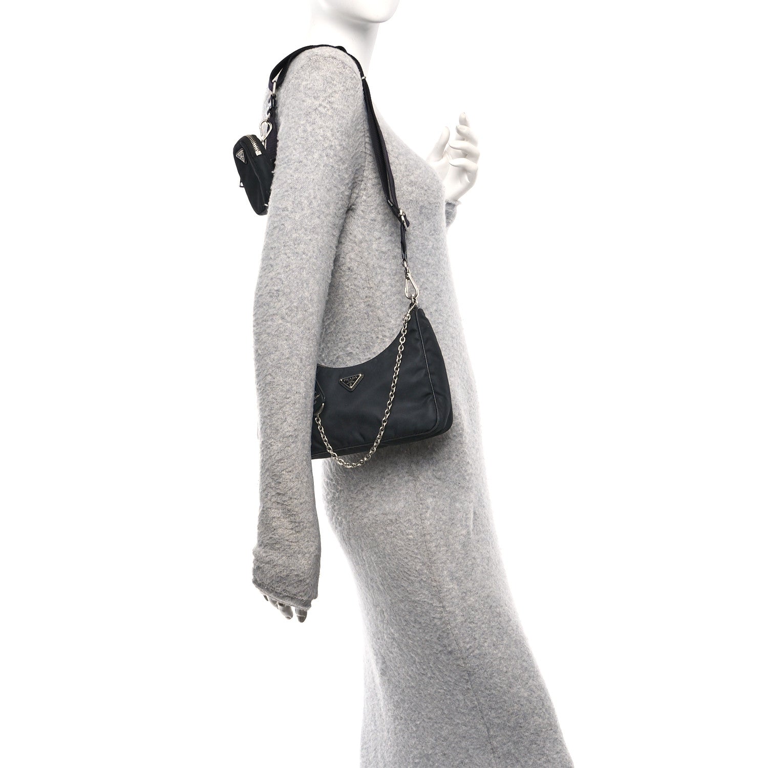 Prada Re-Nylon Saffiano Re-Edition 2005 Shoulder Bag Black 2 of 11