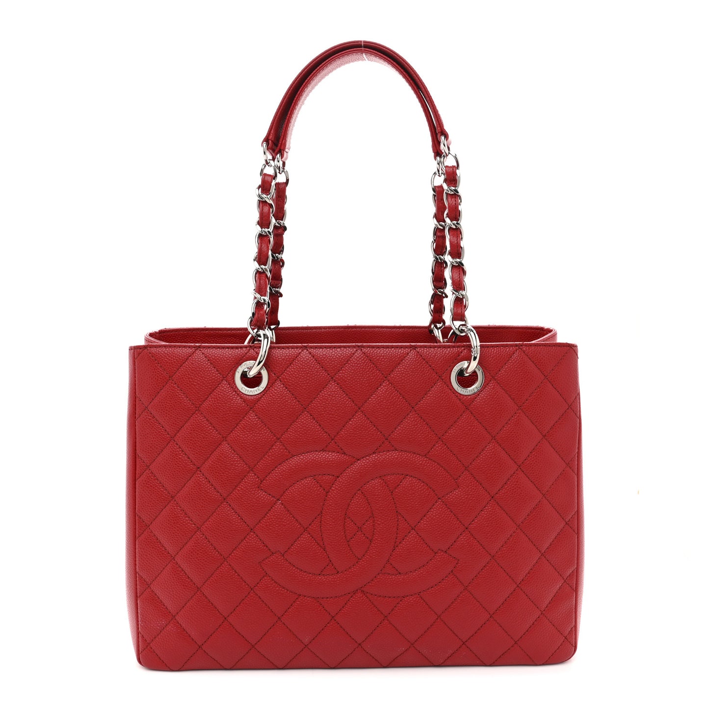 Caviar Quilted Grand Shopping Tote GST Red