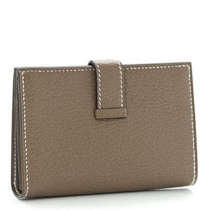 Hermes Chevre Mysore Bearn Card Holder Wallet Etoupe 3 of 8
