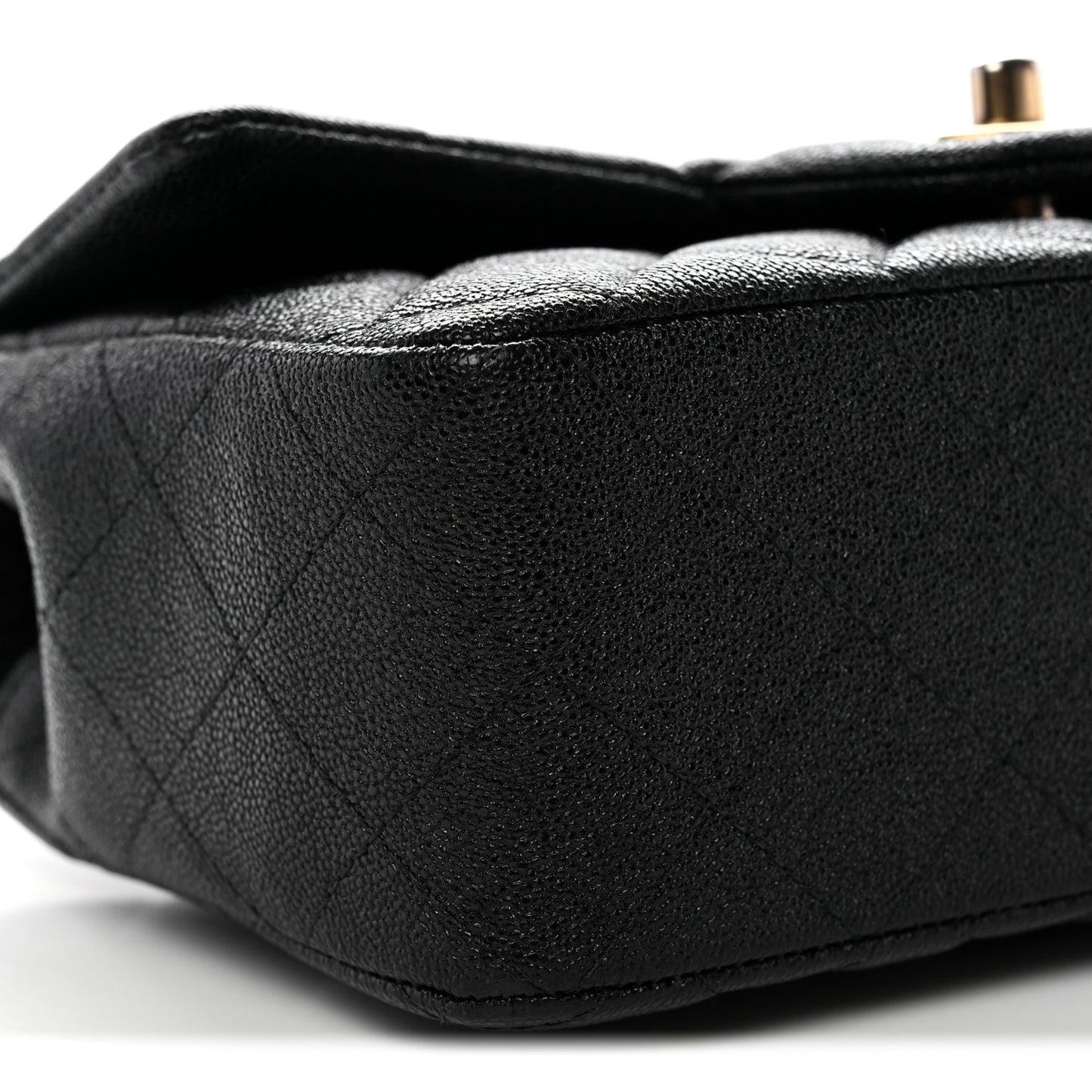Caviar Quilted Mini Top Handle Rectangular Flap Black