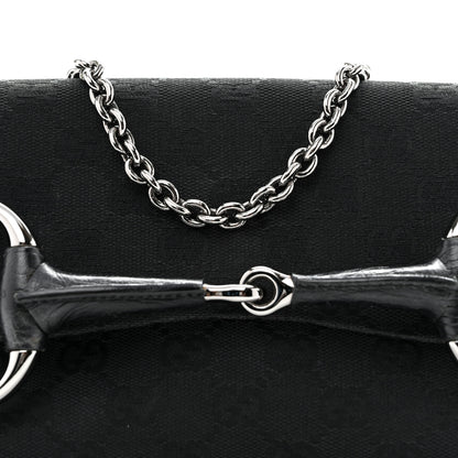 Gucci Monogram Horsebit Chain Clutch Black 8 of 12