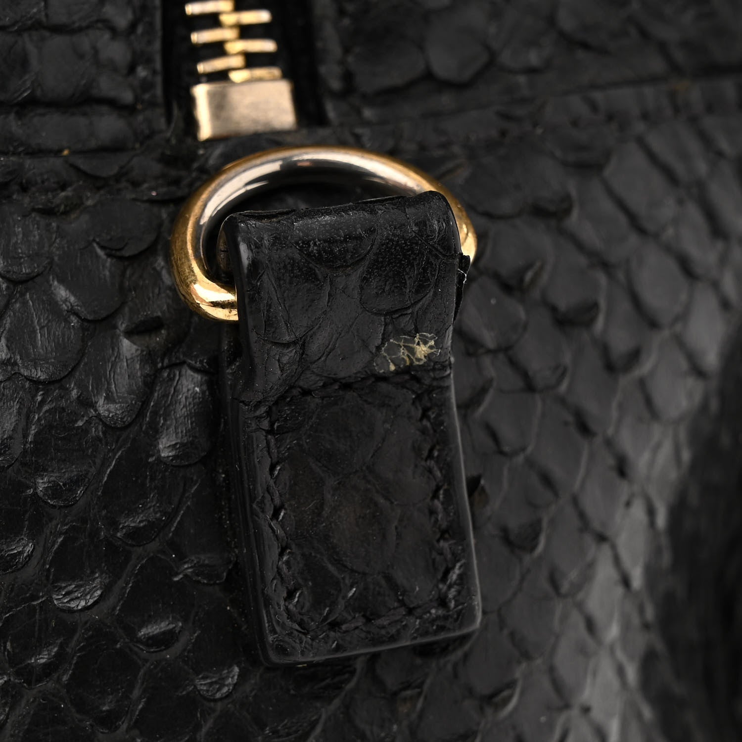 Saint Laurent Python Calfskin Embossed Monogram Baby Cabas Black 17 of 22