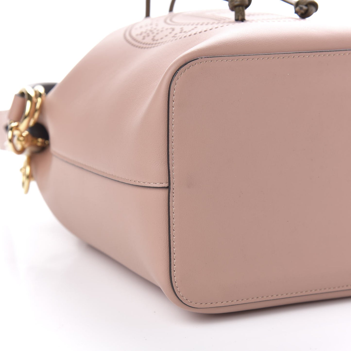 Vitello Grace F is Fendi Stamp Patch Perforated Small Mon Tresor Bucket Bag Rosa Bourbon