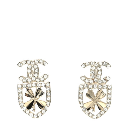 Chanel Crystal CC Sergeant Chanel Earrings Gold 1 of 4